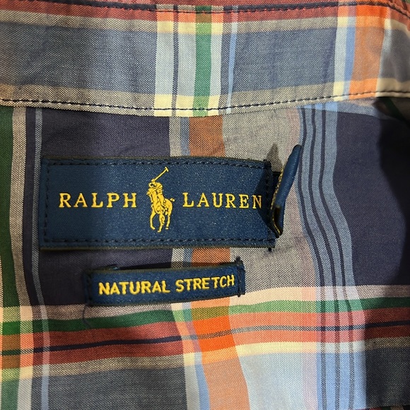 Ralph Lauren Polo plaid cotton poplin shirt- blue multi- size 6 - Picture 3 of 5